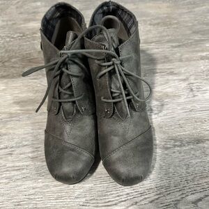 Maurices Dark Gray Lace-Up Ankle Booties
